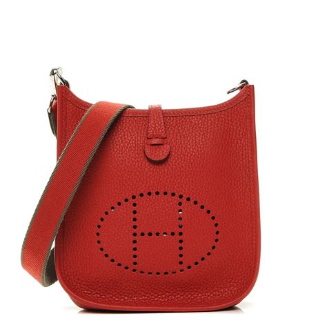 hermes taurillon clemence evelyne ii pm rouge casaque|HERMES Taurillon Clemence Evelyne III PM Rouge Casaque .